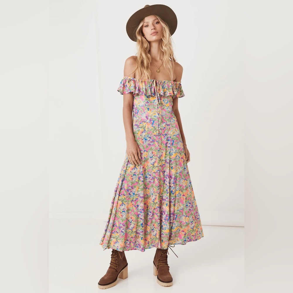 Spell Dolly Off-Shoulder Sundress Popsicle Floral NWT